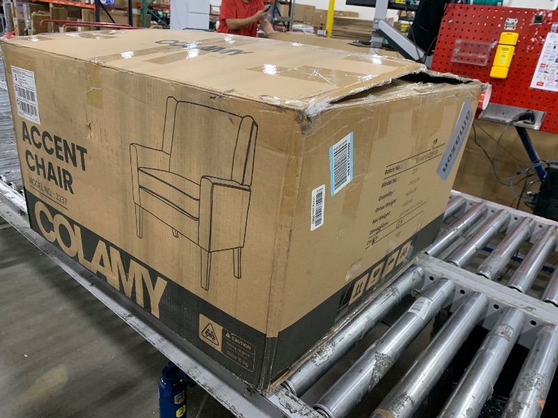 Photo 1 of **************THIS IS ONLY 1 CHAIR***************
COLAMY Modern Wingback Living Room Chair Set of 2, Upholstered Fabric Accent Armchair, Single Sofa Chair with Lounge Seat and Wood Legs for Bedroom/Office/Reading Spaces, Gery