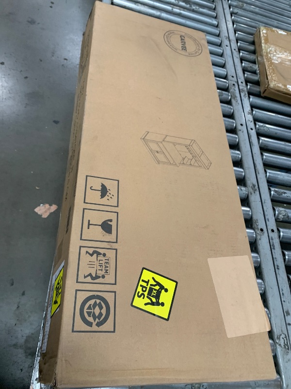 Photo 1 of ***NOT A COMPLETE SET ****GarveeHome Coffee Bar Cabinet with LED Lights 72 in Tall Buffet Cabinet with Storage Farmhouse Kitchen Sideboard Tall Coffee Hutch with Microwave Stand/Wine Rack/Glass Shelf Dining Room (Oak Black)