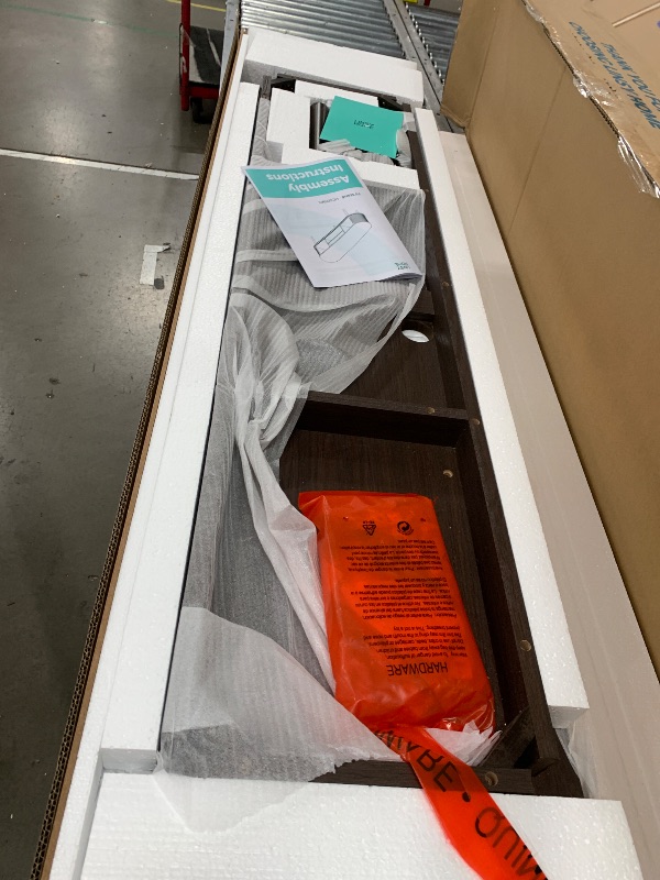 Photo 1 of ***SEE NOTES***LINSY HOME 70" Fluted TV Stand for TVs up to 80 Inch, Mid Century Modern Entertainment Center with Storage Cabinet and Sliding Doors, Farmhouse Wood Media TV Console for Living Room, Bedroom, Walnut