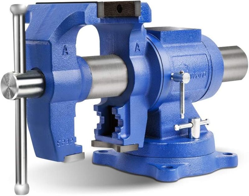 Photo 1 of  DT08125A 5-Inch Heavy Duty Bench Vise 360-Degree Swivel Base and Head with Anvil (5", Ductile Iron)