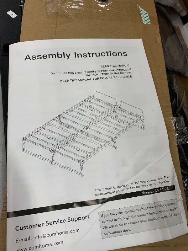 Photo 1 of COMHOMA Adjustable Bed Frame Queen, Independent Head and Foot Incline, Adjustable Electric Bed Base with Remote Control, Easy Installation(Queen)