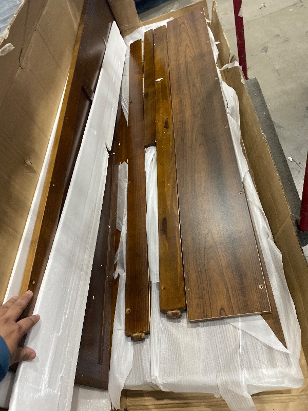 View 4 of **FOR PARTS ONLY**missing parts**KEIKI Queen Size Murphy Bed with Desk, Horizontal Wood Wall Bed Cabinet with Gas Struts, Space-Saving Folding Bed for Bedroom, Living Room, Guest Room, Walnut