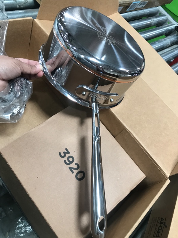 Photo 4 of All-Clad Copper Core 5 Ply Stainless Steel Cookware Set 15 Piece, Oven Broiler Safe 600F, Cookware, Stockpot, Pots and Pans Set, Silver