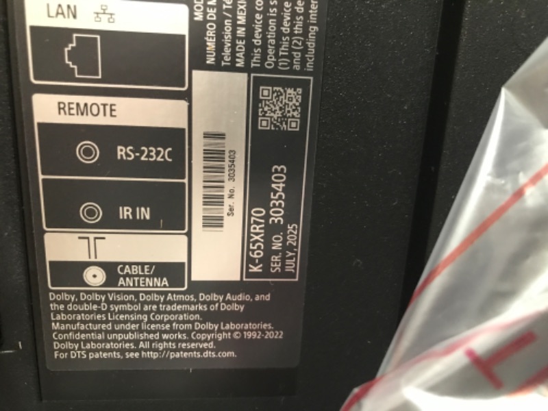 Photo 1 of * SCREEN DAMAGE*

Sony 65 Inch Mini LED QLED 4K Ultra HD TV BRAVIA 7 Smart Google TV with Dolby Vision HDR and Exclusive Features for PlayStation®5 (K-65XR70)