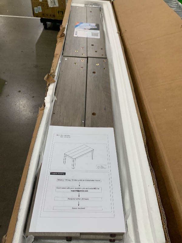 Photo 1 of BRIOPAWS Outdoor Dining Table | HDPE | 67” Patio Rectangle Tables | All Weather | Umbrella Hole | Patio Furniture Set for 4-6 Person | Black