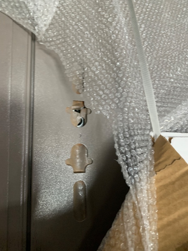 Photo 1 of VIZ-PRO Quick Mount Steel Security Door with Frame and Hardware, Gray Right Side-Hinged Inward, 39 9/16" - 41 7/8" Width Adjustable, 83 1/2" Height