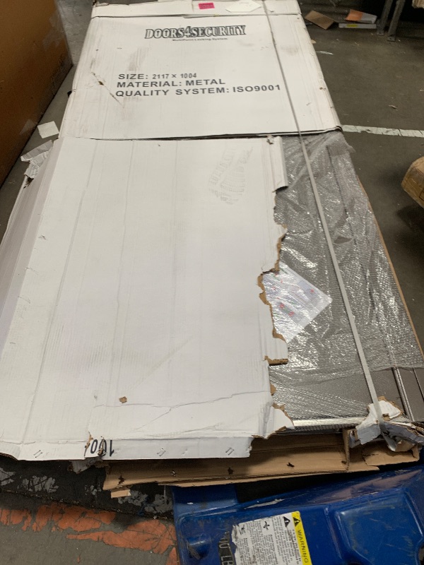 Photo 1 of VIZ-PRO Quick Mount Steel Security Door with Frame and Hardware, Gray Right Side-Hinged Inward, 39 9/16" - 41 7/8" Width Adjustable, 83 1/2" Height