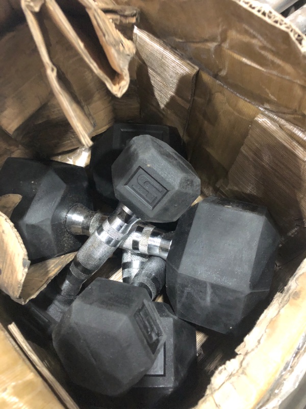 Photo 1 of (SEE NOTES BEFORE BIDDING) ***PARTS ONLY***Cap Barbell 150 LB Rubber Coated Hex Dumbbell Hand Weight Set with Vertical Storage Rack - Chrome Handle | Black Rack