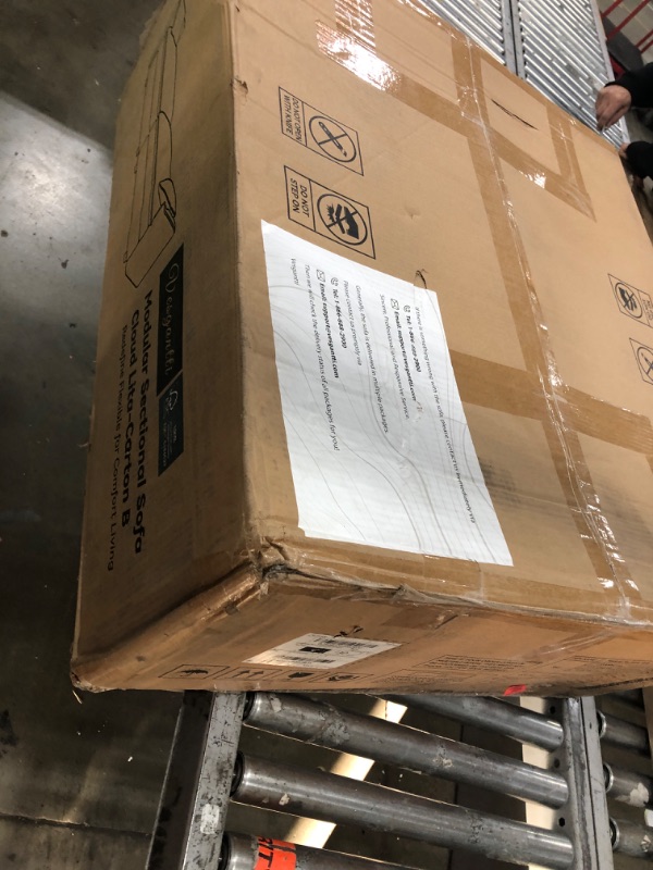 Photo 1 of 109'' Modular Sectional Sofa, L Shaped Couch with Storage Ottoman, Comfy Cloud Sofa with Deep Seat, 4 Seat Convertible Sectional Couches for Living Room (Beige, Low Legs 1.97")