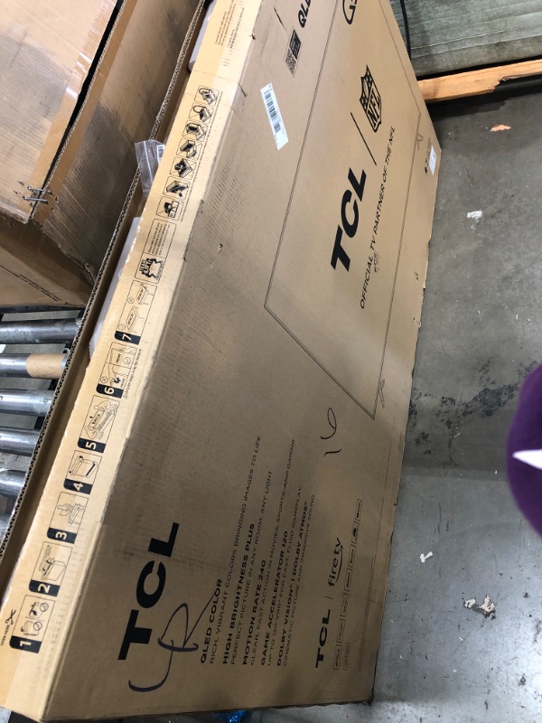 Photo 1 of *broken/for parts** TCL 65-Inch Class Q65 QLED 4K Smart TV with Fire TV (65Q651F, 2024 Model), Dolby Vision, HDR PRO+, Dolby Atmos, Alexa Built-in with Voice Remote, Apple AirPlay 2 Compatibility, Streaming Television