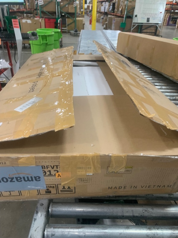 Photo 1 of **FOR PARTS ONLY**
DWVO Vanity Desk, Glass Top Vanity with Charging Station, 46" Makeup Table with 10 Drawers & Storage Stool