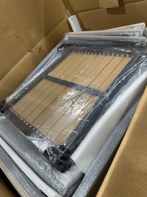 Photo 1 of *** PARTIAL SET - CHAIRS ONLY *** Pamapic 8-Piece Patio Dining Set?Outdoor Aluminum Furniture Set with Plastic-Wood Table Top,Outdoor Furniture Set with 6 Outdoor Stackable Chairs for Patio Garden Poolside (Teak)