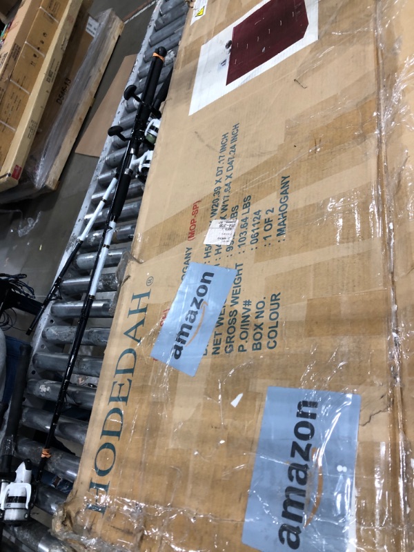 Photo 1 of ***MISSING PARTS***
Hodedah 7 Drawer Jumbo Chest, Five Large & Two Smaller Drawers with Two Lock, Hanging Rod, and Three Shelves | Mahogany, 17.76" D X 47.24" W X 48.39" H