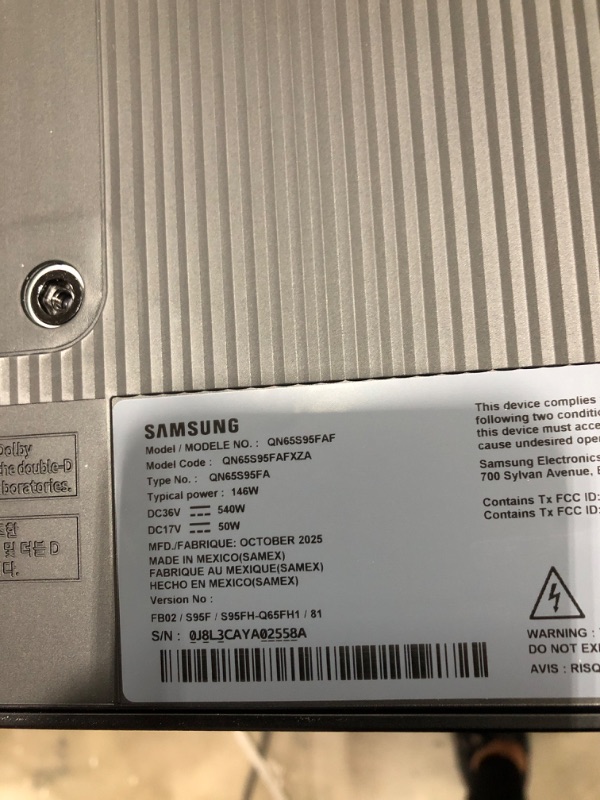 Photo 1 of SAMSUNG 65-Inch Class OLED S95F 4K Glare Free Smart TV (2025 Model) NQ4 AI Gen3 Processor, OLED HDR Pro, Motion Xcelerator 164Hz, Dolby Atmos, Samsung Vision AI, Alexa Built-in