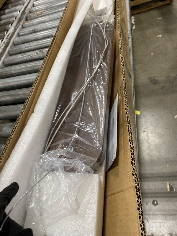 Photo 1 of **FOR PARTS ONLY**71" Wood Linear Pendant Light Wood Linear Dinning Room Light Island Lights LED Dimmable Linear Chandelier 40w for Dining Room Billiard and Pool Table Walnut Color