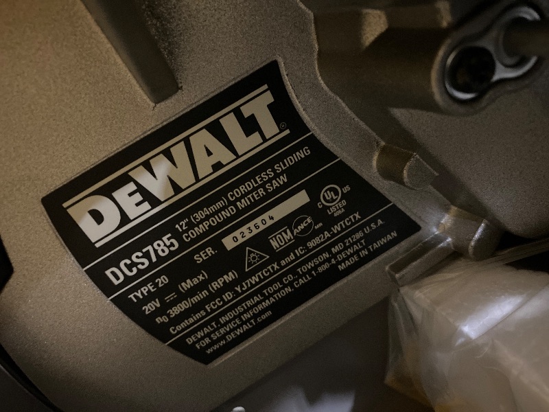 View 4 of **TOOL ONLY**DEWALT 20V MAX XR 12 inch Double Bevel Sliding Miter Saw, Cordless, Tool Only (DCS785B)