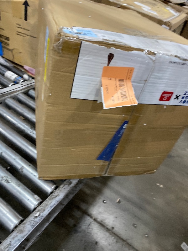 Photo 1 of  Faux Wood Floor Lamp with White Fabric Shade