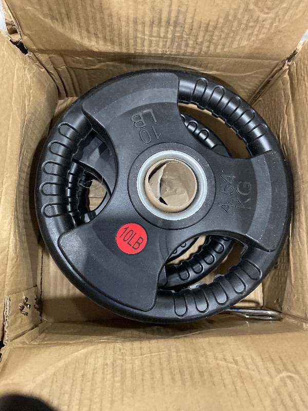 Photo 1 of **Partial set**
Fitvids Barbell Cast Iron 2-Inch Weight Plates for Strength Training & Weightlifting, 255LB, Style #2 â€“ Black