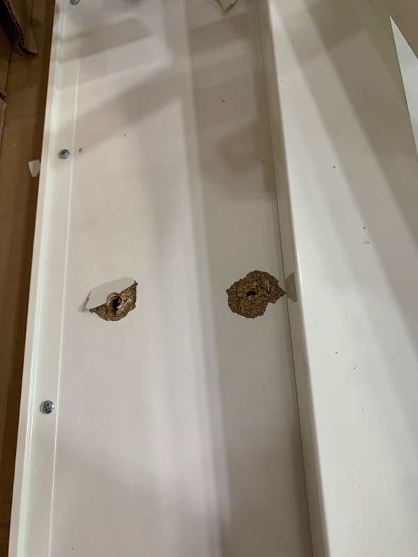 Photo 1 of **FOR PARTS ONLY**
Broken underneath the table ******Liftsync 35inch Glass Standing Desk?90° Tiltable Mobile Rising Desk Height Adjustable?Whole Piece Rolling Sit Stand Table with Wheels?Foldable Small Laptop Desk?White