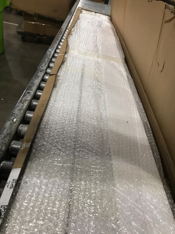 Photo 1 of ***MISSING PARTS***
NO GLASS PANELS******
COSHOMER Sliding Closet Door for 72" x 80" Opening, 3-Lite Frosted Glass MDF Barn Door with Hardware Kit Set, Door Panels Need to Assemble, White