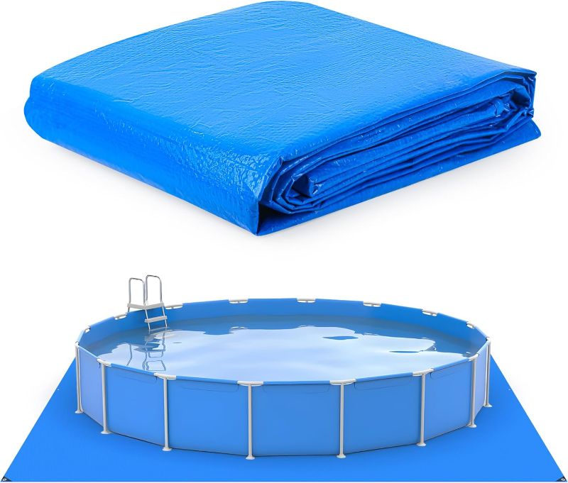 Photo 1 of 12x12Ft Swimming Pool Ground Cloth,Waterproof Square Swimming Pool Liner Pad for Above Ground Swimming Pools Heavy Duty Pool Ground Mat Protector Pad Pool Tarp