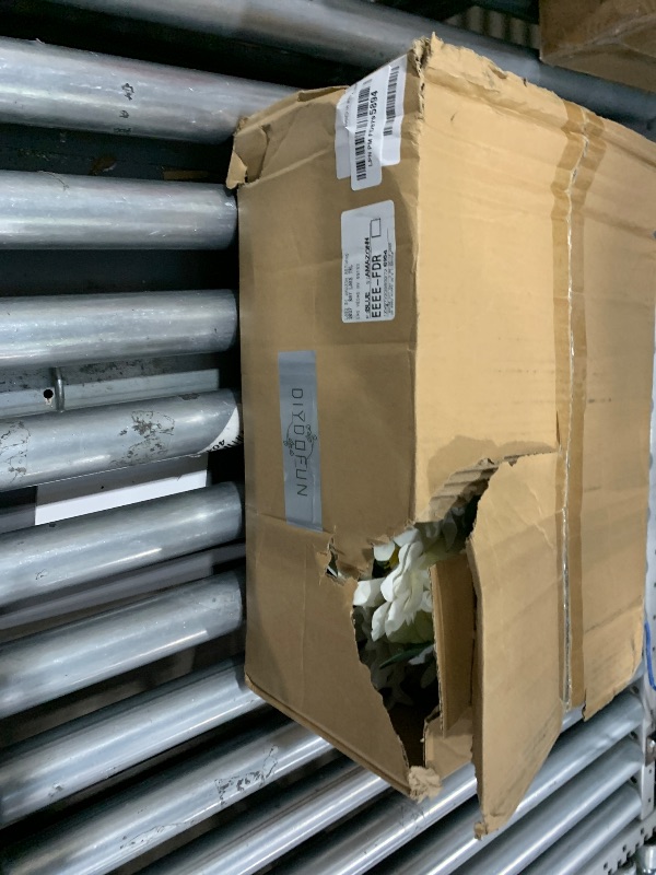 Photo 2 of DIYDOFUN Artificial Flower Candle Rings - 6 Inch Inner Rose Floral Wreaths with Butterflies for Wedding Bridal Event Table Centerpieces Backdrop Decorations (Ivory, 6 X Candle Rings)