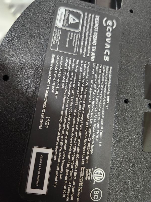 Photo 1 of ** missing all accessories ** ECOVACS Deebot T8 AIVI Robot Vacuum Cleaner For Floors,Carpet, Vacumming and Mopping in One-Go, Laser Mapping, Smart AI Object Recognition, On-Demand Live Video, Custom Clean, 3+ Hours of Runtime