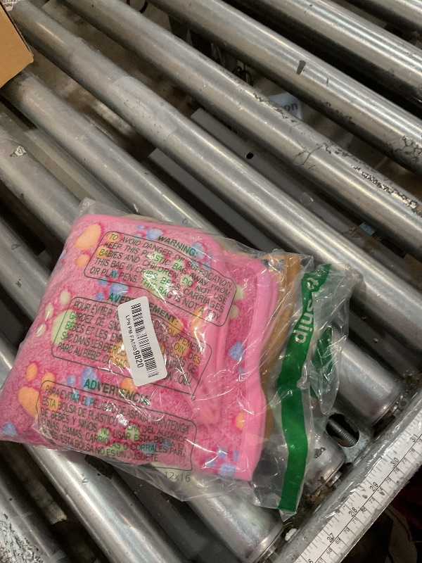 Photo 1 of 1 Pack 3 Blankets Super Soft Fluffy Premium Fleece Pet Blanket Flannel Paw Printed Throw for Dog Puppy Cat (Small 23x16'', Brown, Pink, White)