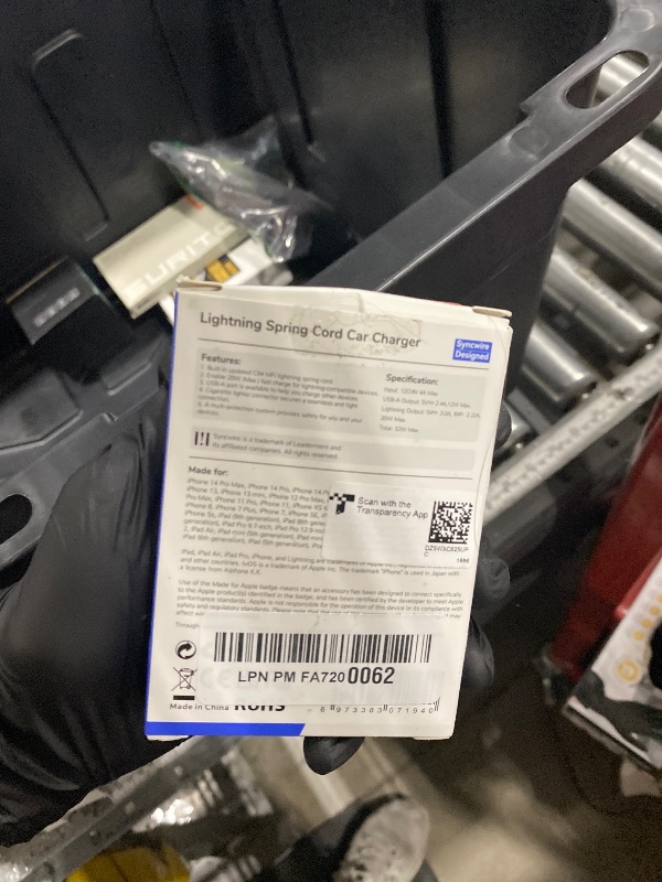 Photo 1 of [Apple MFi Certified] Syncwire iPhone Car Charger 32W Super Fast Car Phone Charger Cigarette Lighter USB Car Adapter with Build-in 5FT Coiled Lightning Cable for Apple iPhone 14/13/12/11/XR/Max, iPad