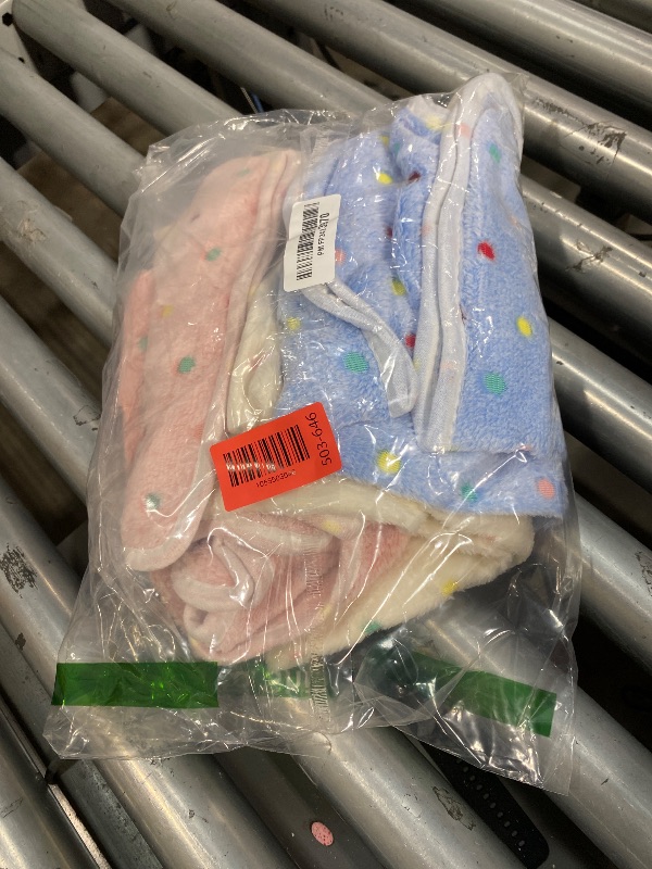 Photo 1 of 1 Pack 3 Blankets Super Soft Fluffy Premium Fleece Pet Blanket Flannel Paw Printed Throw for Dog Puppy Cat (Medium 30x20'', White, Pink, Blue)