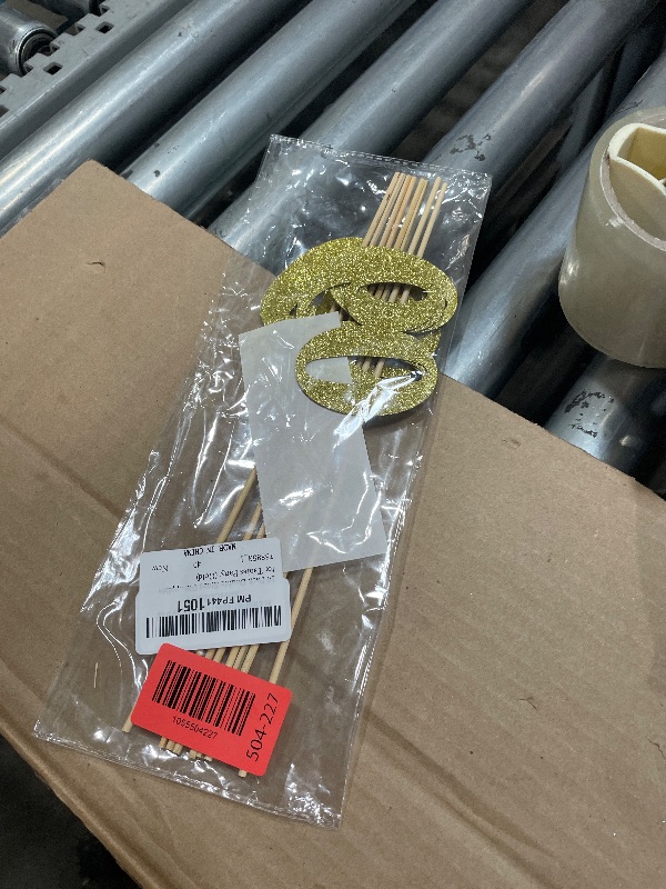 Photo 1 of 10 Pack Double Sided Glitter 60th Birthday Centerpiece Happy 60th Birthday Centerpiece Sticks Number 60 Table Topper Cake Topper Supplies for Tables Party (Gold)