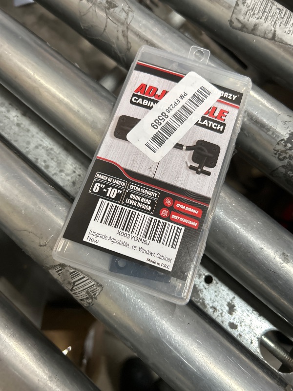 Photo 1 of [Upgrade Adjustable] 6”-10” Cabin Hook Eye Latch Gate, Heavy Duty 4 Mounting Points Bracket, Barn Door Lock Latch, Durable Door Swivel Window Hook Lock for Sliding Door, Outdoor, Window, Cabinet