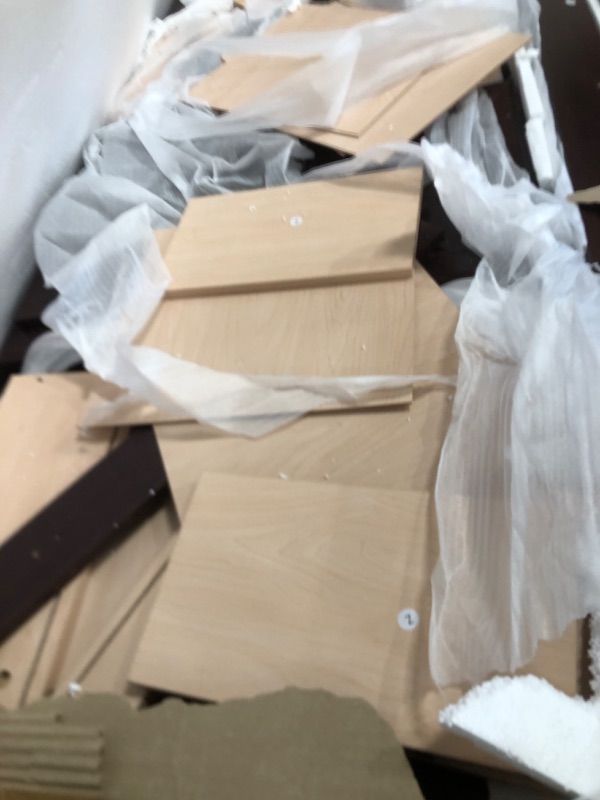 Photo 1 of **BOX 2 OF 2 ONLY*** Sauder Palladia Office Desk with Drawers, Executive Desk with File Cabinet Storage, Cable Management, Keyboard Tray, in Select Cherry Finish