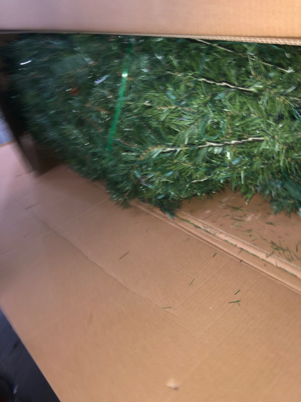 Photo 1 of National Tree Company 9 ft Pre-Lit Dunhill Fir Artificial Christmas Tree, 900 LED Lights, 4,029 Tips, PowerConnect, Foot Pedal, 10 Light Functions, Includes Stand, Green