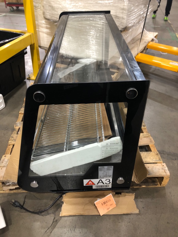 Photo 1 of (Xl, Out of Box|| uses) KoolMore 48 in. Refrigerated Bakery Display Case with Clear Glass Front, Sliding Rear Doors, LED Lighting, Adjustable Temperature, and Dual Shelving for Baked Goods in Black, 7 cu. ft. (CDC-7C-BK)