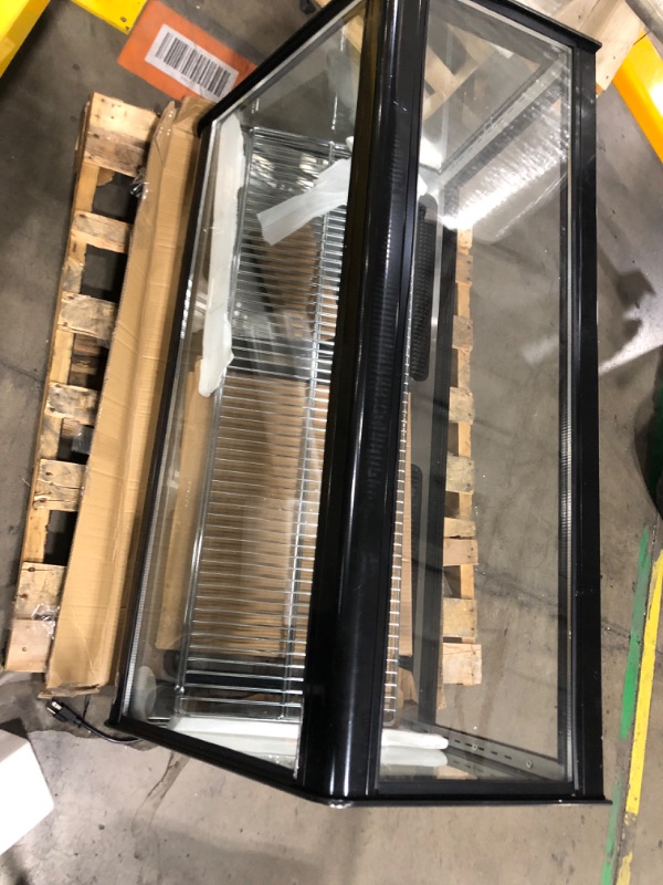 Photo 1 of (Xl, Out of Box|| uses) KoolMore 48 in. Refrigerated Bakery Display Case with Clear Glass Front, Sliding Rear Doors, LED Lighting, Adjustable Temperature, and Dual Shelving for Baked Goods in Black, 7 cu. ft. (CDC-7C-BK)