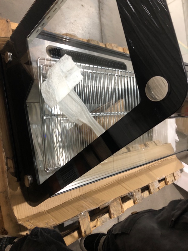 Photo 1 of (Xl, Out of Box|| uses) KoolMore 48 in. Refrigerated Bakery Display Case with Clear Glass Front, Sliding Rear Doors, LED Lighting, Adjustable Temperature, and Dual Shelving for Baked Goods in Black, 7 cu. ft. (CDC-7C-BK)