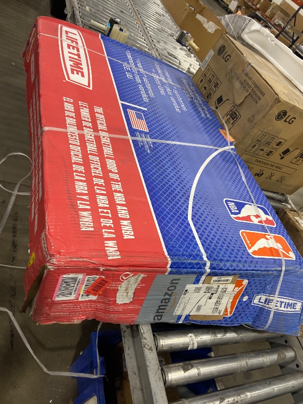 Photo 1 of *** MISSING BACKBOARD *** Lifetime NBA Phoenix Suns Portable Basketball Hoop, Adjustable Height 7.5-10 Ft, 44 Inch Shatterproof Fusion Backboard, Base with Wheels
