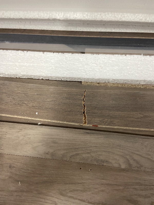 Photo 1 of **DAMAGE IS SHOWN IN PHOTO**
**FOR PARTS ONLY**YITAHOME Farmhouse TV Stand for 65/60/55 Inch, Modern Entertainment Center with Sliding Barn Door, Wood TV Media Console Storage TV Cabinet for Living Room for 300lbs, Rustic Grey