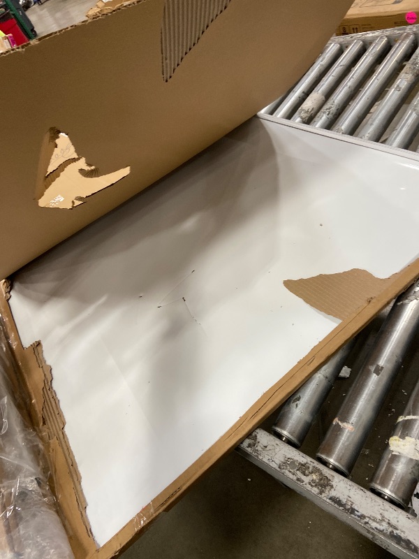 Photo 1 of **IS DAMAGED ON THE WHITEBOARD**VIZ-PRO Double-Sided Magnetic Mobile Whiteboard, 72 x 48 Inches, Rolling Dry Erase Board Easel Stand on Wheels with Aluminium Frame for School Office Home 6' x 4'