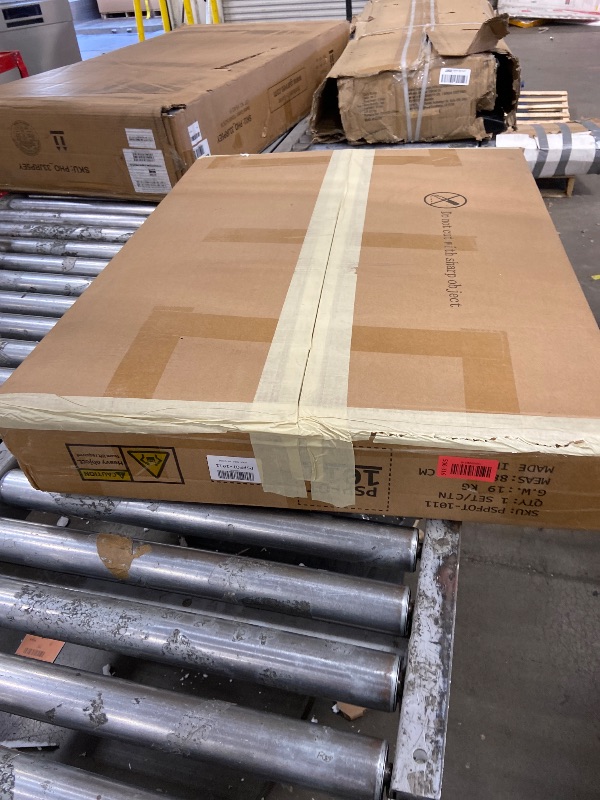 Photo 1 of ***BOX 2 OF 2 ONLY***YITAHOME 63 Inch Double Dog Crate TV Stand with Charging Station, Heavy Duty Wooden Cage Furniture for 2 Dogs, Dog Kennel Indoor Furniture Double Sliding Barn Door Design Ideal for 2 Dogs, Oak