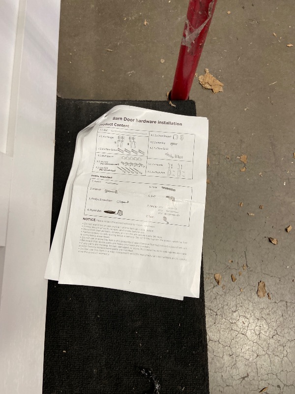 Photo 1 of **DAMAGE TO DOOR AND MISSING HARDWARE**
2 Barn door white 