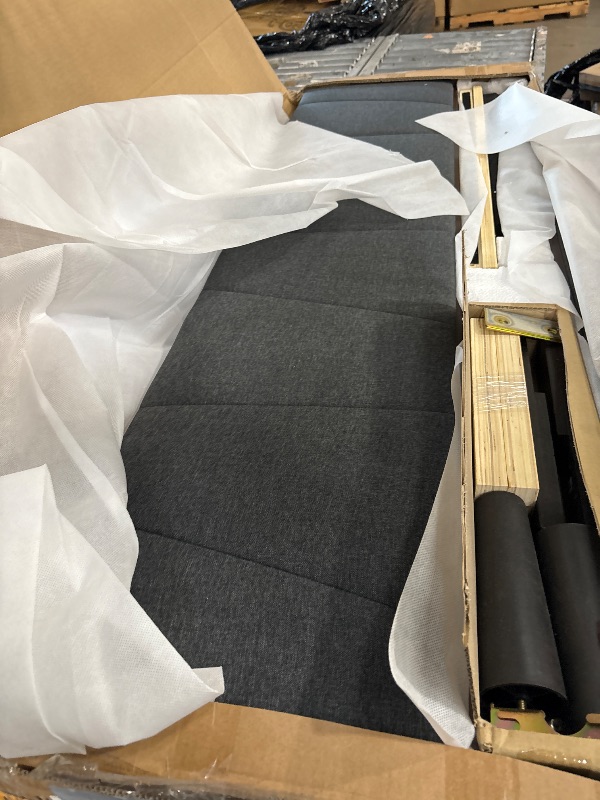 Photo 1 of ***PARTS ONLY***YITAHOME Queen Size Bed Frame, LED Bed Frame with Storage Bookcase Headboard, Upholstered Platform Bed with Charging Station, No Box Spring Needed, Easy Assembly, Grey