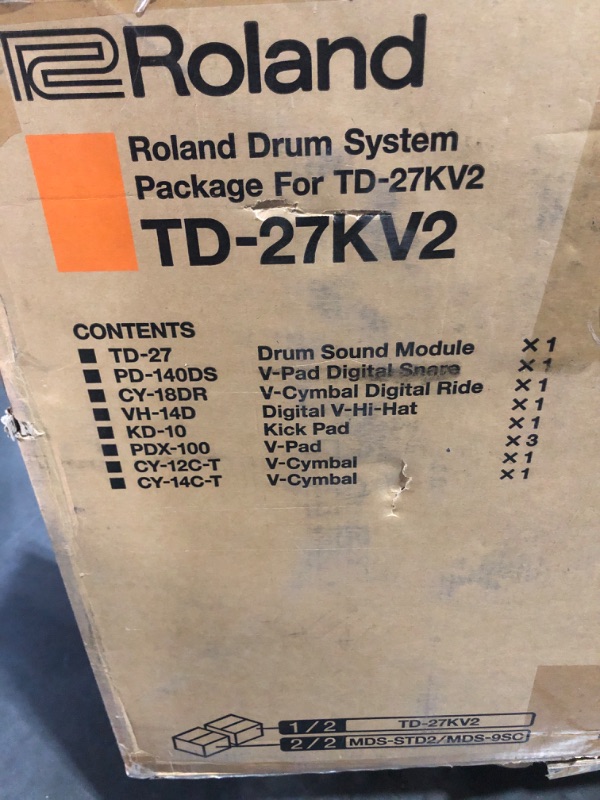 View 2 of **PARTS ONLY ITEM IS UNUSED BUT IS  MISSING 2ND BOX REFER TO PHOTOS FOR LIST OF ITEMS IN BOX**TRUCK OICK UP ONLY**
Roland TD-27KV2 Generation 2 V-Drum Kit