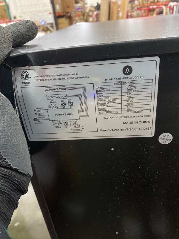 Photo 1 of (view images, minor, functional) Acekool Wine and Beverage Refrigerator, 55 Cans and 20 Bottles Large Dual Zone Wine Cooler with Quiet Compressor, Blue LED, Dual Zone Temperature 24 Inch Under Counter Wine Fridge for Home Bedroom