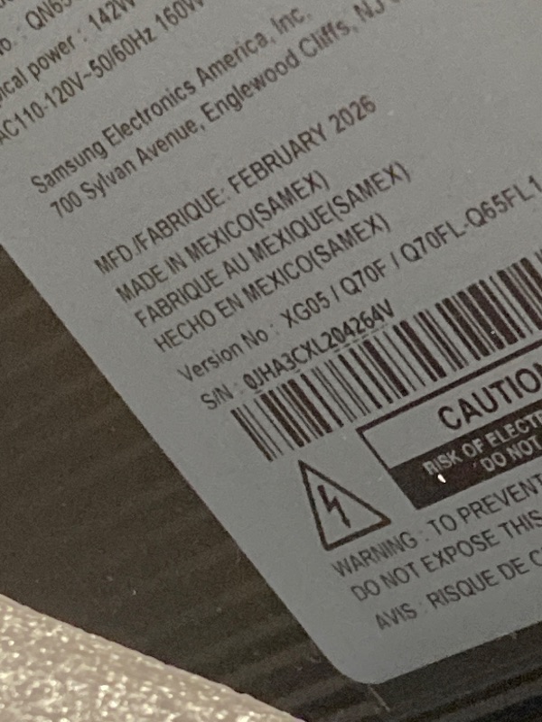 Photo 1 of (broken)(sold for parts only)Samsung 65-Inch Class QLED Q7F Series Samsung Vision AI Smart TV (2025 Model, 65Q7F) Quantum HDR, Object Tracking Sound Lite, Q4 AI Gen1 Processor, 4K upscaling, Gaming Hub, Alexa Built-in