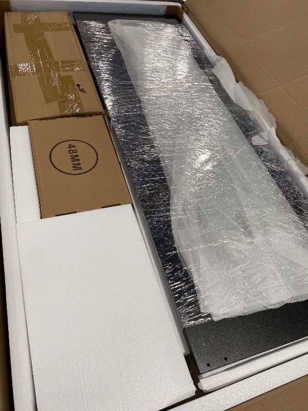 Photo 1 of ** Box # 1 only Missing box # 2 *** DWVO 10 Drawer Large Makeup Vanity Table with Glass Top, LED Mirror, Charging Station & Cushioned Storage Stool, 46-Inch Dressing Desk Set with 3 Lighting Modes Brightness Adjustable, Dark Black