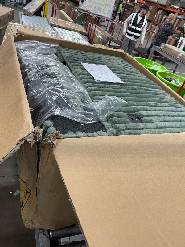 Photo 1 of ***********INCOMPLETE ITEM, THIS IS ONLY BOX X3 OUT OF 3 TOTAL********************
Eafurn Corduroy Upholstered Convertible Corner Sofa Couch w/Cupholders, USB and Type C Ports