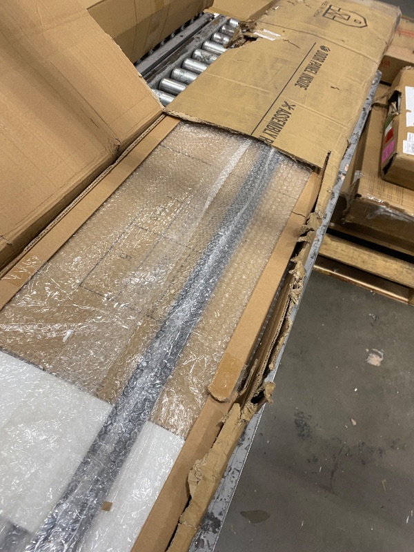 View 4 of ***************FOR PARTS ONLY-Multiple pieces are damaged****************
EaseLife 48"x 84" (Double 24" x 84") Bifold Barn Door, Bifold Sliding Barn Door with Hardware Kit, Solid MDF Wood Slab Covered with Water-Proof PVC Surface, Frosted Glass Panel, Ass
