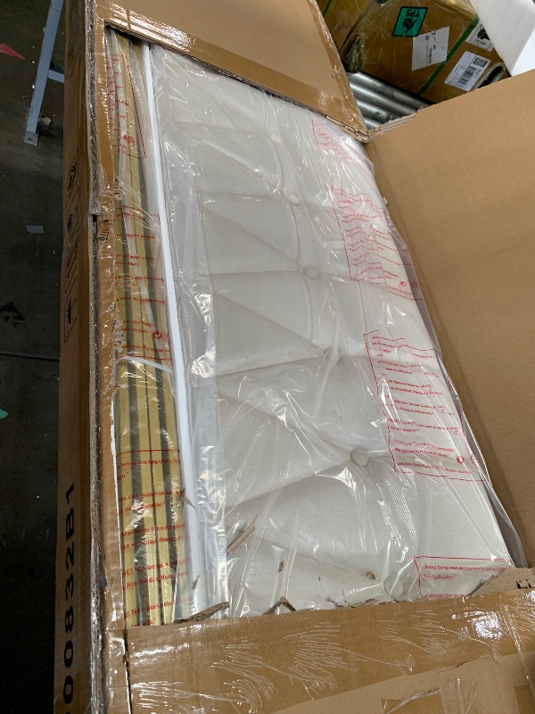 View 3 of *** box #1 of 2 only ***
viplov Queen Bed Frame with Storage Drawers, Upholstered Queen Size Platform Bed with 47" Tall Headboard and Wingboard, No Box Spring Needed, Noise Free, Easy Assembly, Wooden Support Slats, Beige